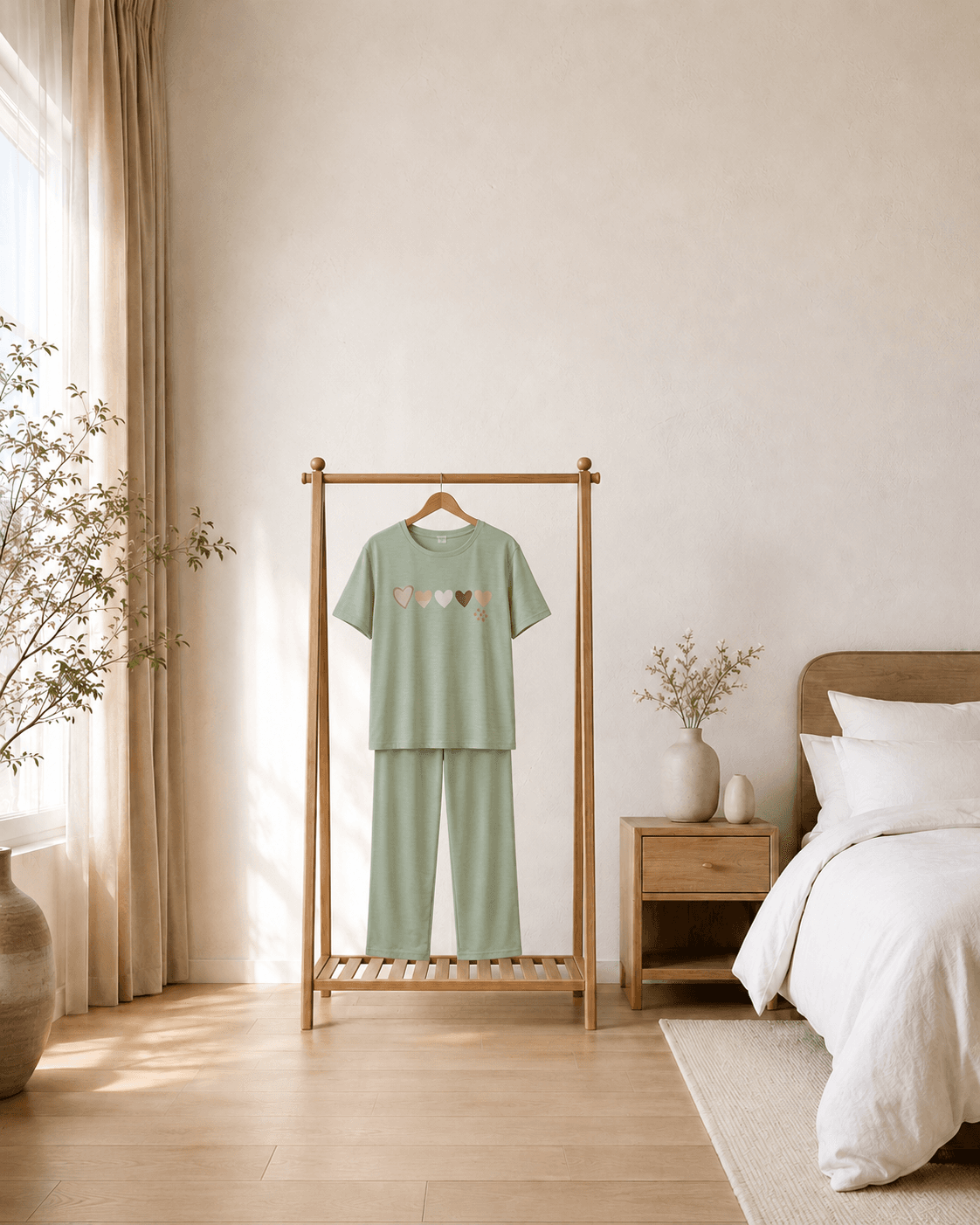Night wear with long shirt
