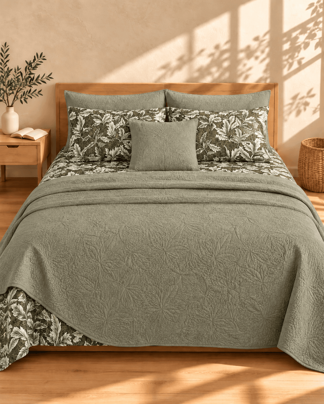 Sage Botanical Cotton 7-Piece Comforter Set