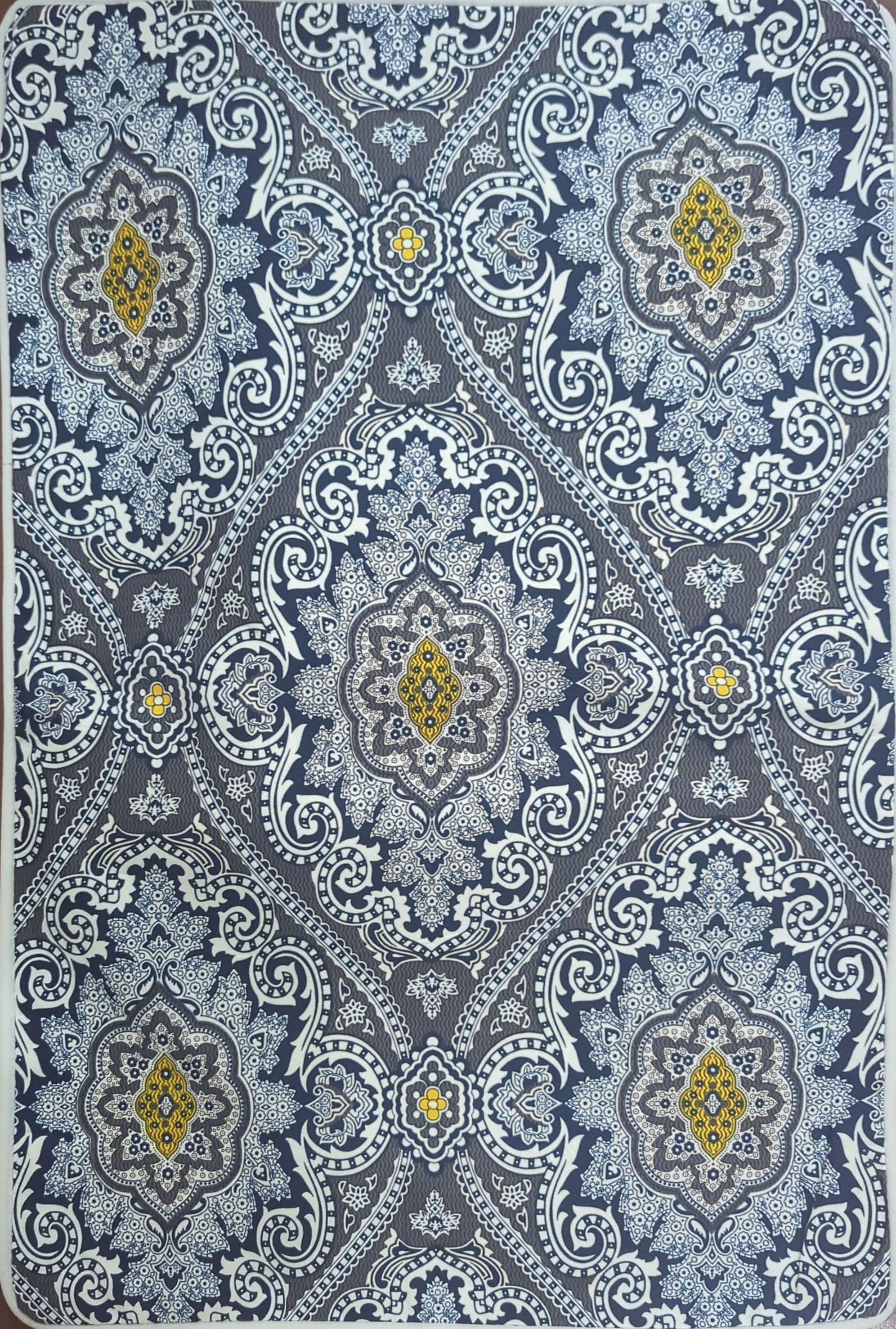 Blue Gray Ornamental Cotton Bedsheet